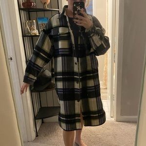 Zara long plaid coat
